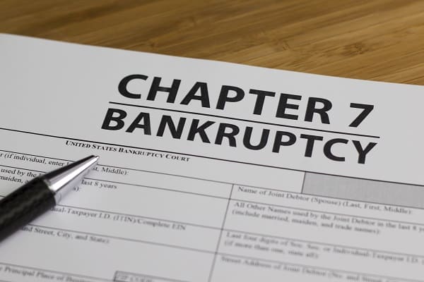 Chapter 7 bankruptcy court form with gavel – Las Vegas bankruptcy document preparation services