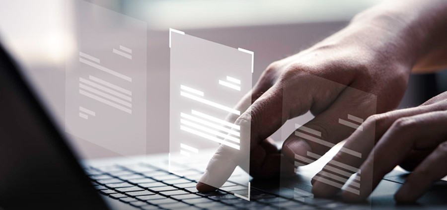 Apostille International Document preparation with digital form displayed on laptop screen during certification process