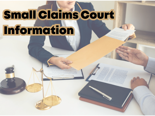 A legal professional handing over a document folder in a small claims court setting, symbolizing expert legal document preparation services.