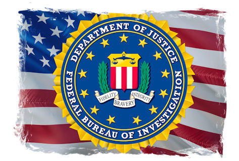 FBI background check apostille with Department of Justice seal on American flag