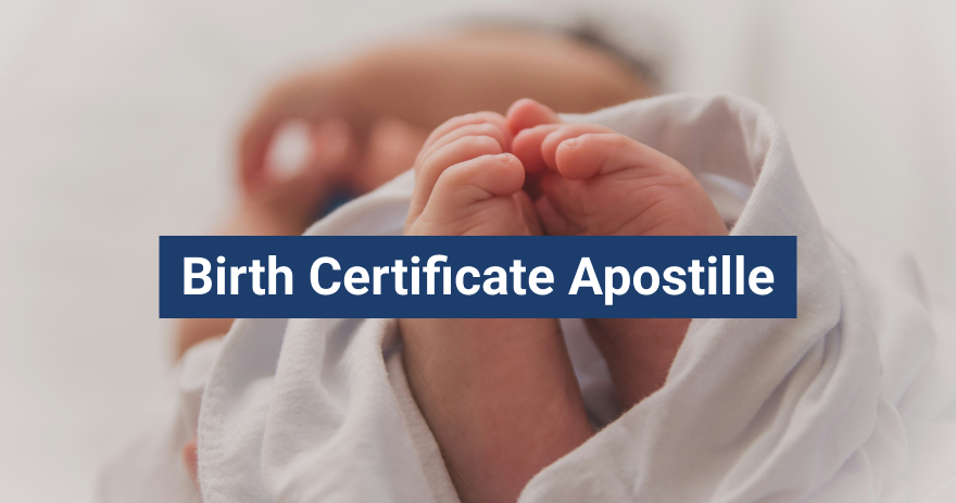Birth certificate apostille for vital record.