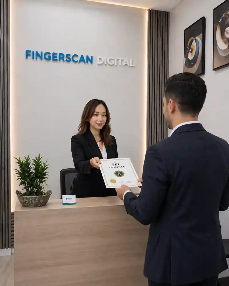 Completed FBI Apostille federal authentication delivered to client at Bay Area Live Scan in San Jose